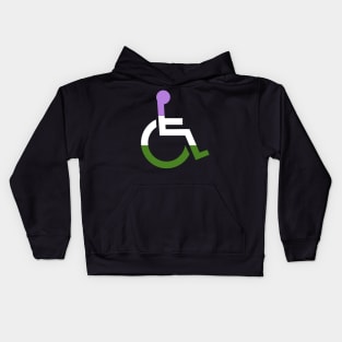 Disabled Genderqueer Pride Kids Hoodie